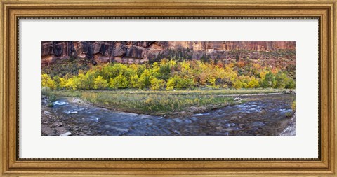 Framed Virgin River at Big Bend, Zion National Park, Springdale, Utah, USA Print