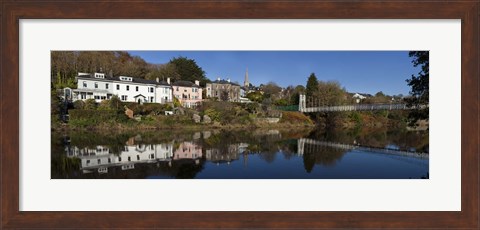 Framed Riverside Houses and Daly&#39;s Bridge over the River Lee at the Mardyke,Cork City, Ireland Print
