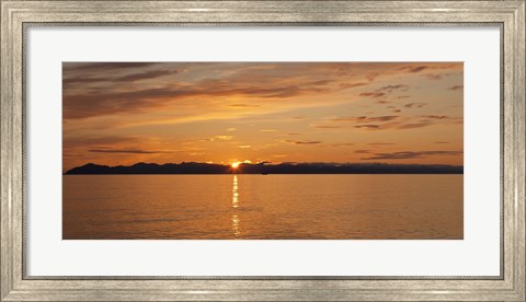 Framed Ocean at sunset, Inside Passage, Alaska, USA Print