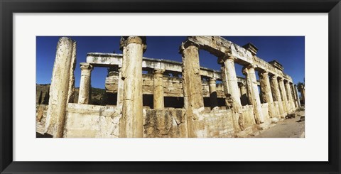 Framed Close up of columns in ruins, Hierapolis at Pamukkale, Anatolia, Central Anatolia Region, Turkey Print