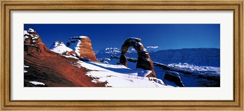 Framed USA, Utah, Delicate Arch, winter Print