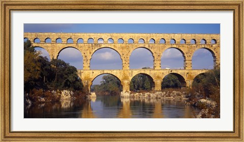 Framed Aqueduct, Pont Du Gard, Provence-Alpes-Cote d&#39;Azur, France Print