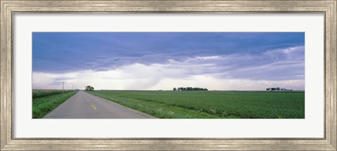 Framed Storm clouds over a landscape, Illinois, USA Print