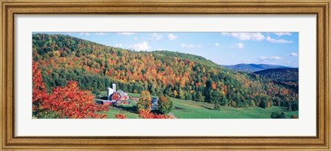 Framed Hillside Acres Farm, Barnet, Vermont, USA Print