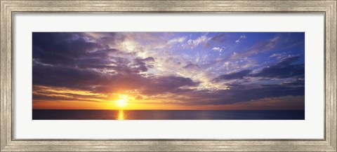 Framed Sunset, Water, Ocean, Caribbean Island, Grand Cayman Island Print