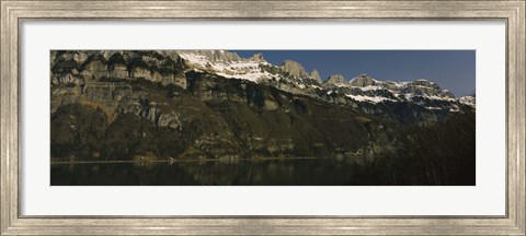 Framed Lake on mountainside, Lake Walensee, Zurich, Canton Of Zurich, Switzerland Print