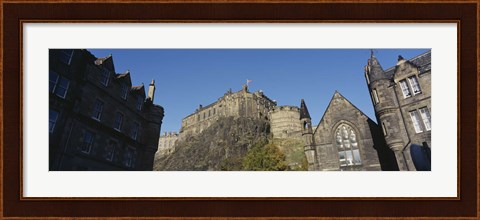 Framed Low angle view of buildings, Edinburgh Castle, Edinburgh, Scotland Print