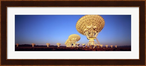 Framed Radio Telescopes in a field, Very Large Array, National Radio Astronomy Observatory, Magdalena, New Mexico, USA Print