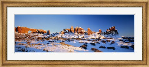 Framed Rock formations on a landscape, Arches National Park, Utah, USA Print