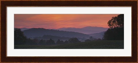 Framed Fog over hills, Caledonia County, Vermont, New England, USA Print