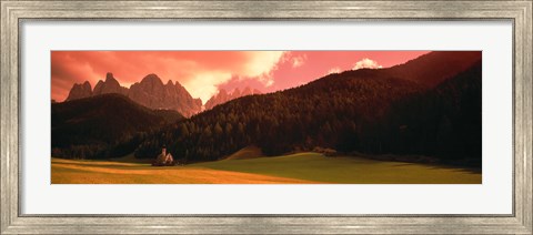 Framed Small Church Dolomite Region Italy Print