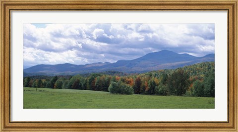 Framed Clouds over a grassland, Mt Mansfield, Vermont, USA Print