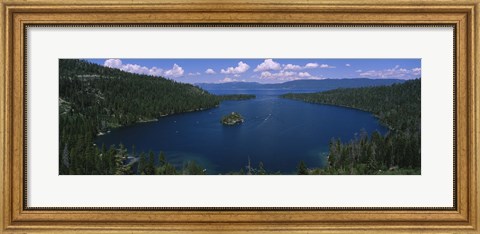 Framed High angle view of a lake, Lake Tahoe, California, USA Print