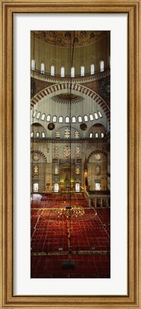 Framed Interiors of a mosque, Suleymanie Mosque, Istanbul, Turkey Print