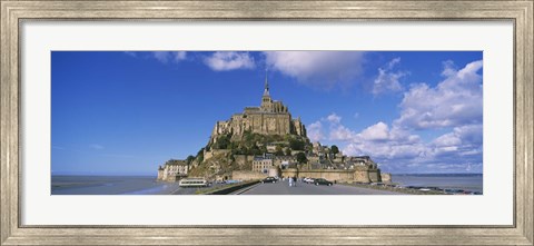 Framed Road leading towards a church, Le Mont Saint Michel, Normandy, France Print