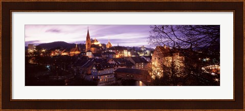 Framed Night, Baden, Switzerland Print