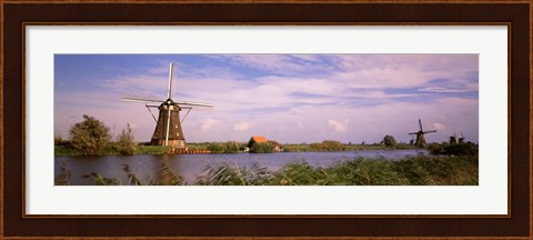 Framed Windmills at Dusk Print