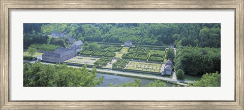 Framed Aerial View, Freyr Castle, Ardennes, Belgium Print