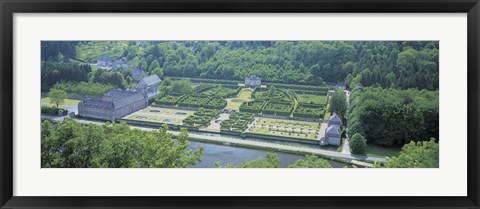 Framed Aerial View, Freyr Castle, Ardennes, Belgium Print