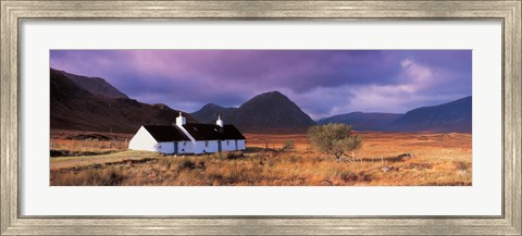 Framed Black Rock Cottage White Corries Glencoe Scotland Print