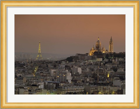 Framed Eiffel Tower Sacred Heart Paris France Print