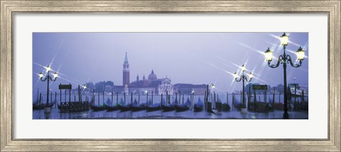 Framed Gondolas San Giorgio Maggiore Venice Italy Print