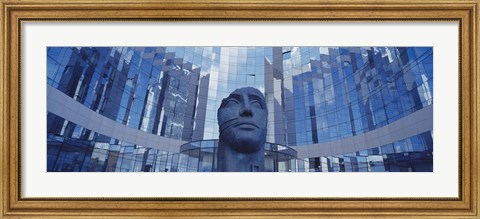 Framed Low Angle View Of A Statue In Front Of Building, La Defense, Paris, France Print