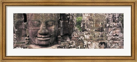 Framed Stone Faces Bayon Angkor Siem Reap Cambodia Print