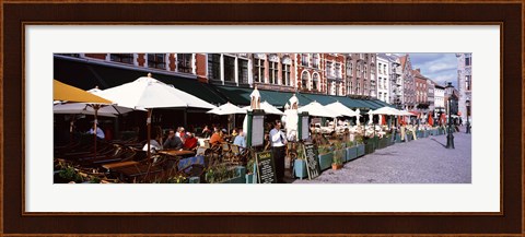 Framed Group of people in a restaurant, Bruges, Belgium Print