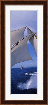 Framed Low angle view of a sailboat&#39;s mast Print