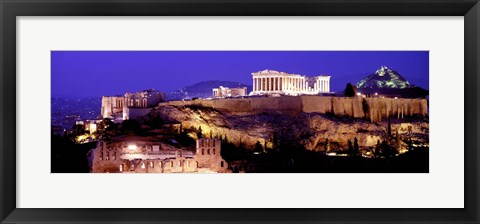 Framed Acropolis at Night Print