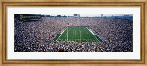 Framed University Of Michigan Football Game, Michigan Stadium, Ann Arbor, Michigan, USA Print
