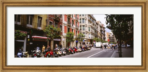 Framed Street Scene Barcelona Spain Print