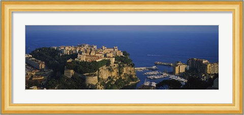 Framed High Angle View Of A City At The Waterfront, Monte Carlo, Monaco Print