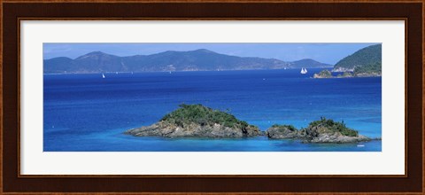 Framed Islands in the sea, Trunk Bay, St. John, US Virgin Islands Print