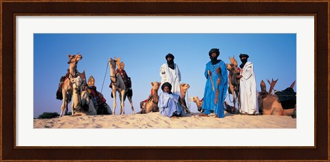 Framed Tuareg Camel Riders, Mali, Africa Print