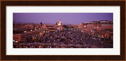 Framed Djemma El Fina, Marrakech, Morocco Print