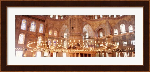 Framed interior of Blue Mosque, Istanbul, Turkey Print