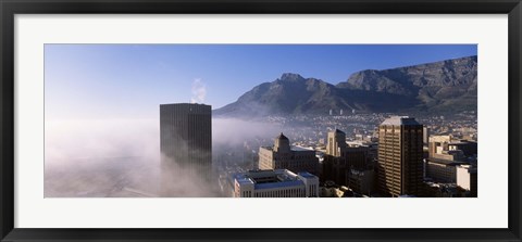 Framed Cape Town and Table Mountain Through the Fog, South Africa Print