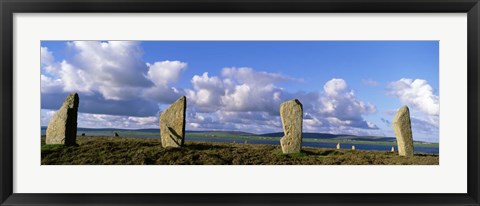 Framed 4 stone pillars in the Ring Of Brodgar, Orkney Islands, Scotland, United Kingdom Print