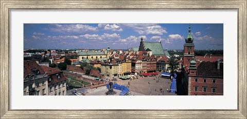 Framed High angle view of a market square, Warsaw, Silesia, Poland Print