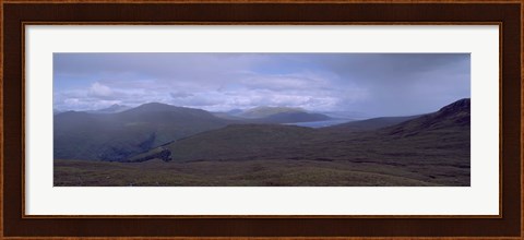 Framed Cloudy Sky Over Hills, Blackwater Reservoir, Scotland, United Kingdom Print