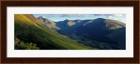 Framed High Angle View Of Grass Covering Mountains, Stob Ban, Glen Nevis, Scotland, United Kingdom Print