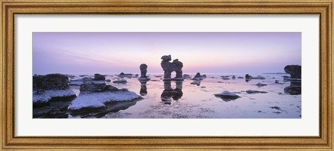 Framed Rocks On The Beach, Faro, Gotland, Sweden Print