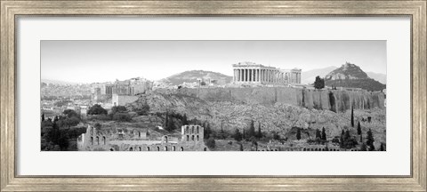 Framed High Angle View Of Buildings In A City, Parthenon, Acropolis, Athens, Greece Print