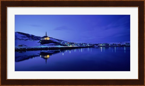 Framed Town at the waterfront, Holmavik, Iceland Print