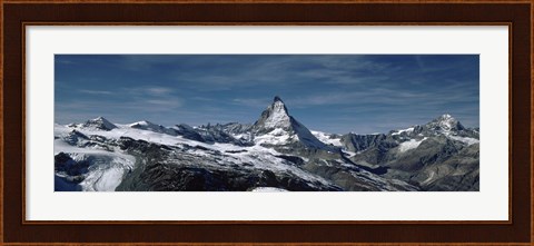 Framed Snow on mountains, Matterhorn, Valais, Switzerland Print