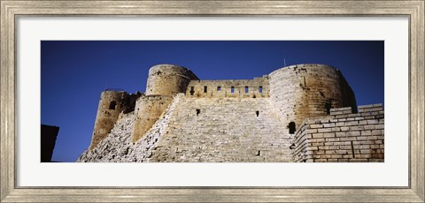 Framed Low angle view of a castle, Crac Des Chevaliers Fortress, Crac Des Chevaliers, Syria Print