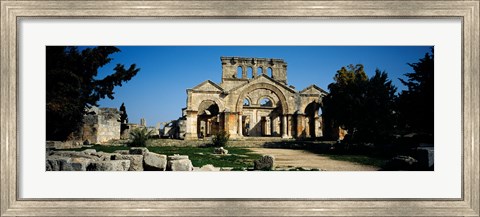 Framed Old ruins of a church, St. Simeon The Stylite Abbey, Aleppo, Syria Print