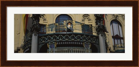 Framed Low angle view of the balcony of a government building, Municipal House, Prague, Czech Republic Print